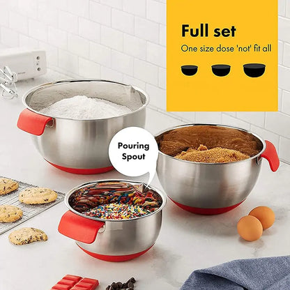 HOT-Mixing Bowls, Stainless Steel Non Slip Mixing Bowls