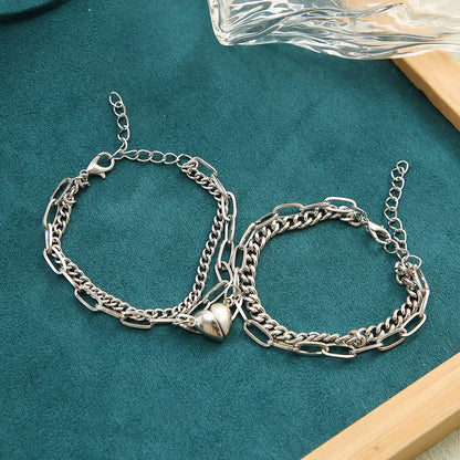 Halves Heart Magnetic Couple Bracelets