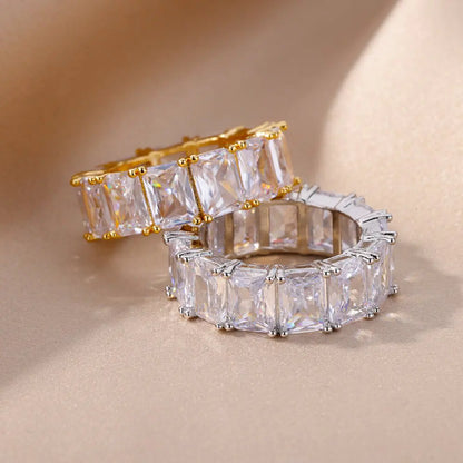 Rectangle Zircon Rings