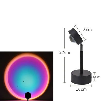 USB Rainbow Sunset Projector LED Night Light: Home Decor Lamp