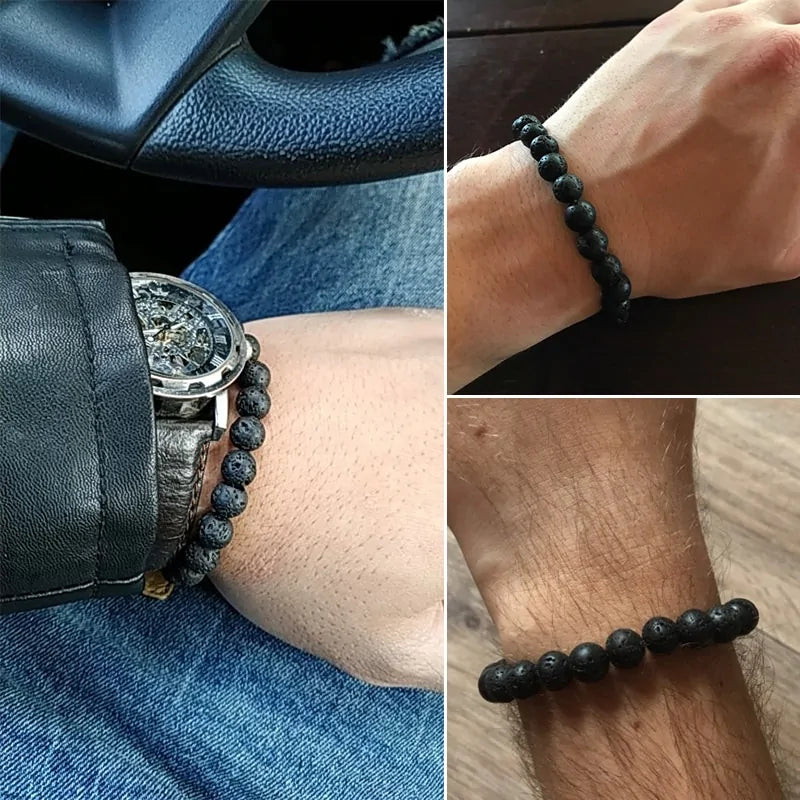 Natural Volcanic Stone Beads Bracelets