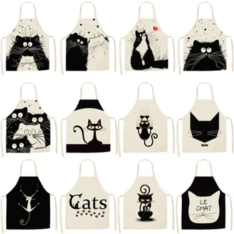 Cute Cat Print Cooking Kitchen Apron.