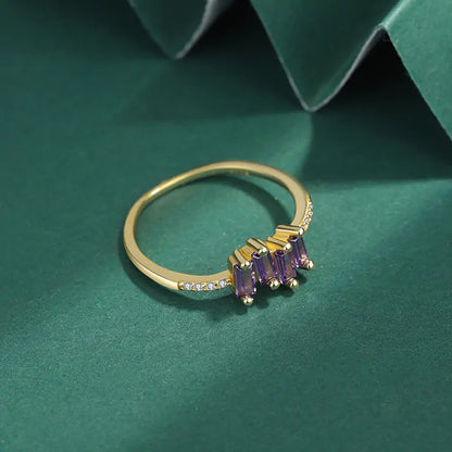 Baguette Amethyst Rings