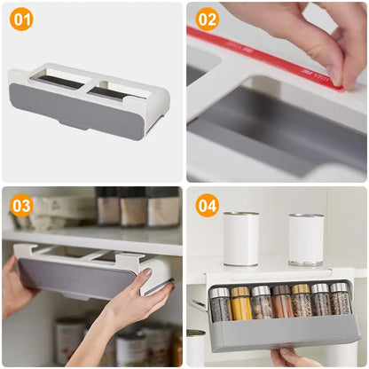 Self-adhesive Spice Organizer Rack.