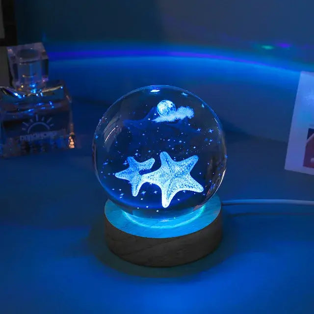 Crystal Night Ball with Base