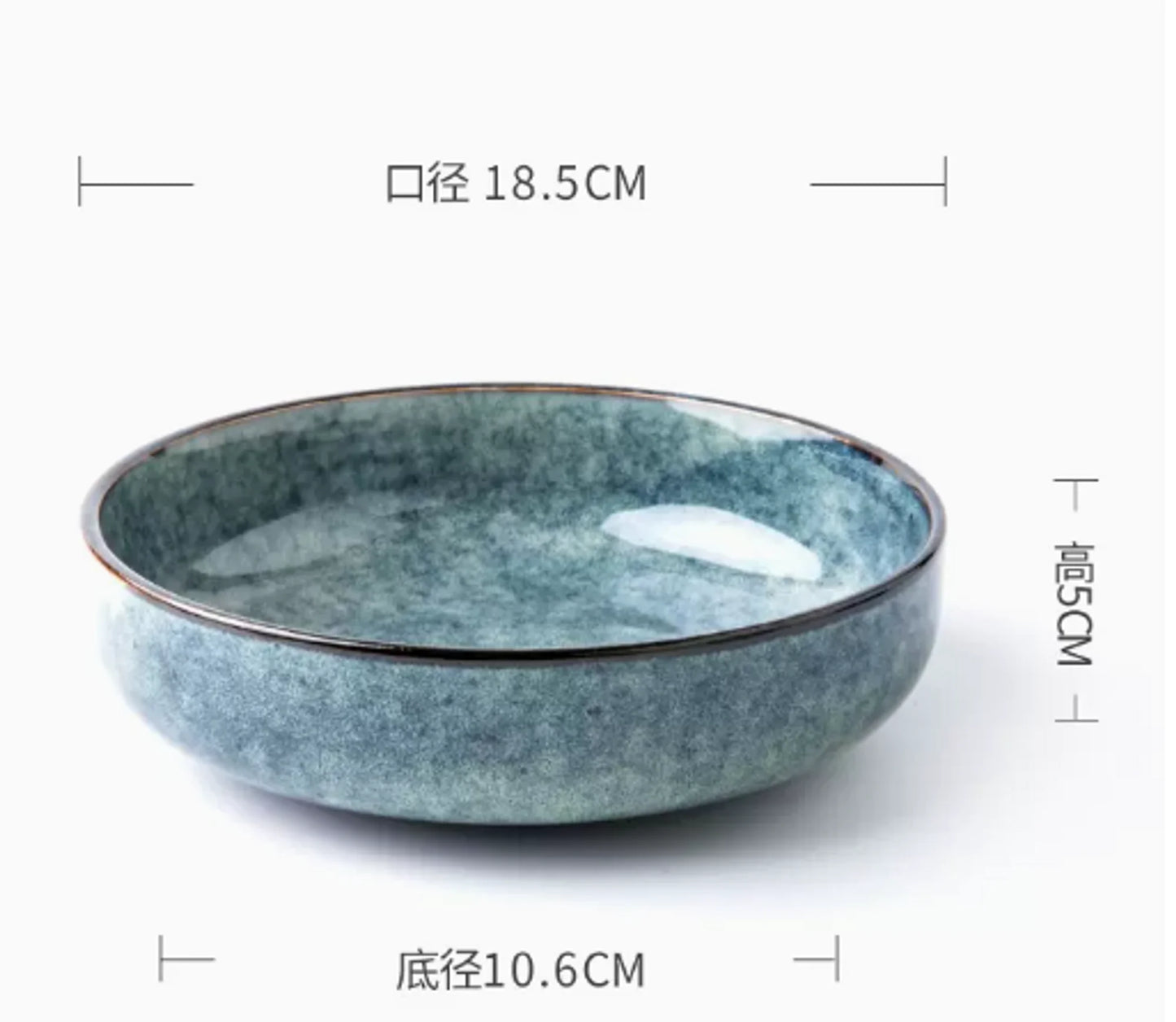 Nordic Retro Ceramic Salad and Noodle Bowl - Deep Dish Design