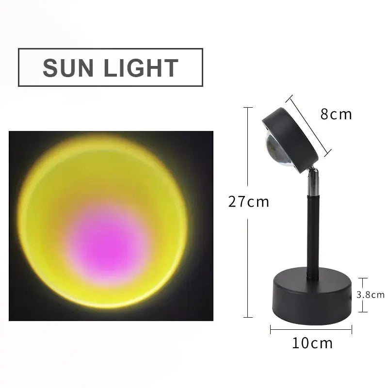 Sunset Projection Night Light: Galaxy Atmosphere Rainbow Lamp for Bedroom Decoration