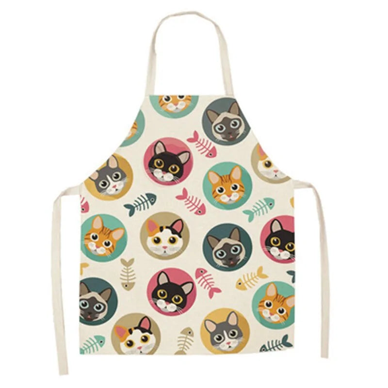 Cute Cat Print Cooking Kitchen Apron.