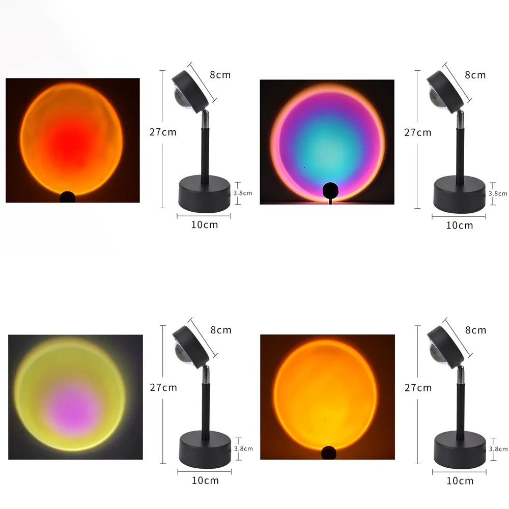 Sunset Projection Night Light: Galaxy Atmosphere Rainbow Lamp for Bedroom Decoration