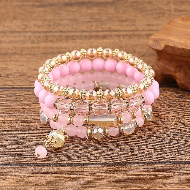 Multilayer Elastic Weave Bracelets