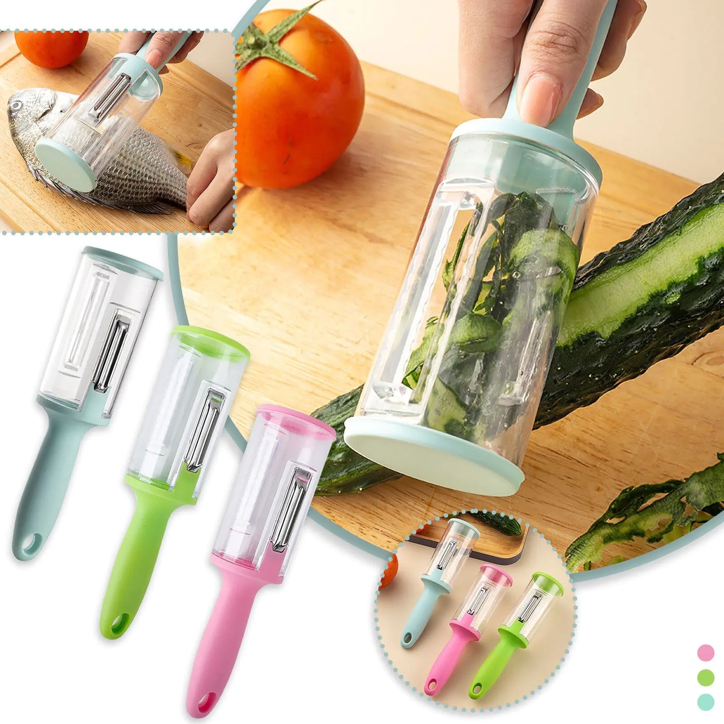 Multifunctional Peeling Knife with Storage