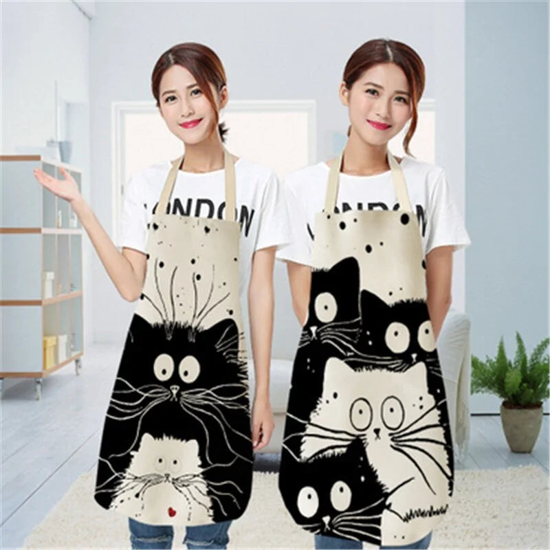 Cute Cat Print Cooking Kitchen Apron.