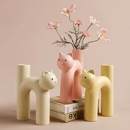 Cat Head Tube Vase